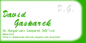 david gasparek business card